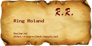 Ring Roland névjegykártya